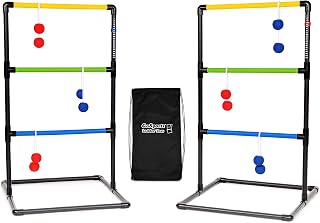 Ladder Toss Indoor & Outdoor Game Set with 6 Soft Rubber Bolo Balls and Travel Carrying Case - Choose Pro or Classic