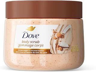 Dove Brown Sugar and Coconut Butter Body Scrub Exfoliates and Deeply Nourishes for Smooth, Radiant Skin 15 oz