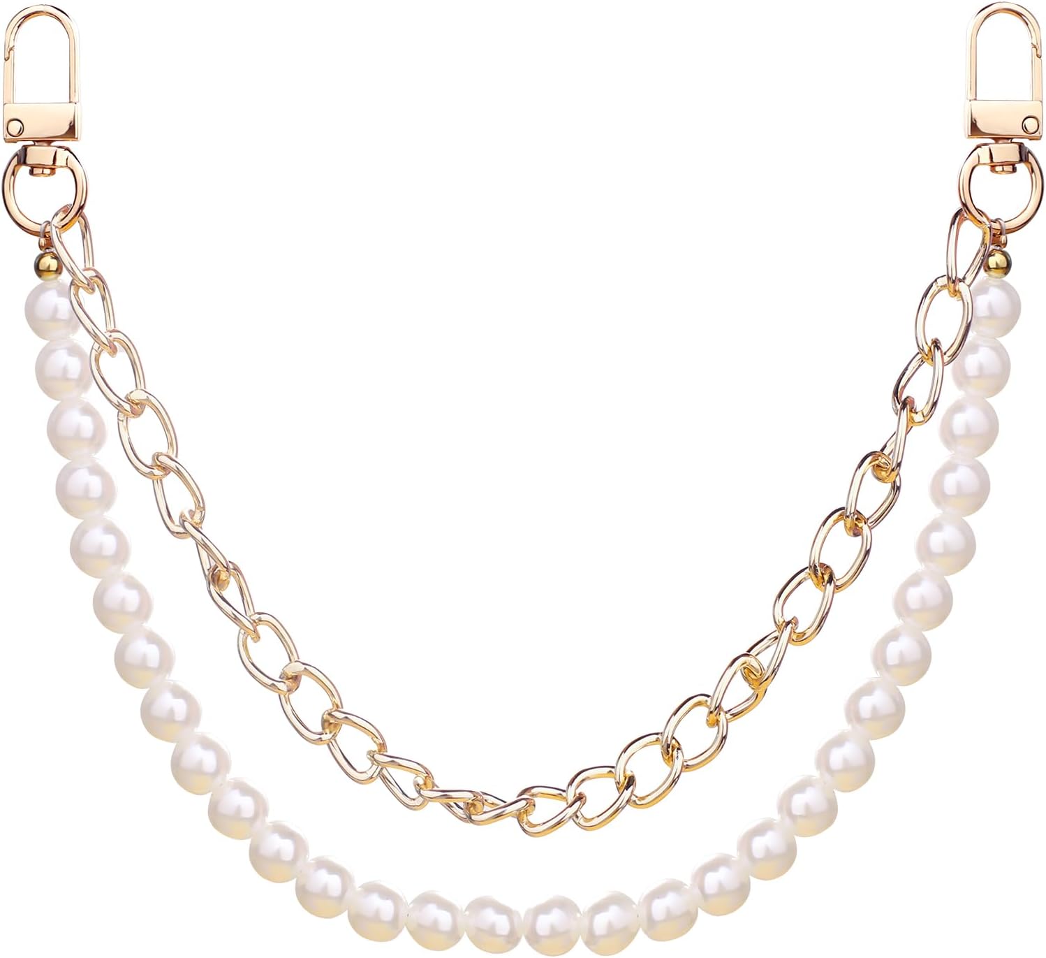 Purse Chain Pearl Bag Chains Purse Charms with Gold Straps Bag Charms for Handbags(1)